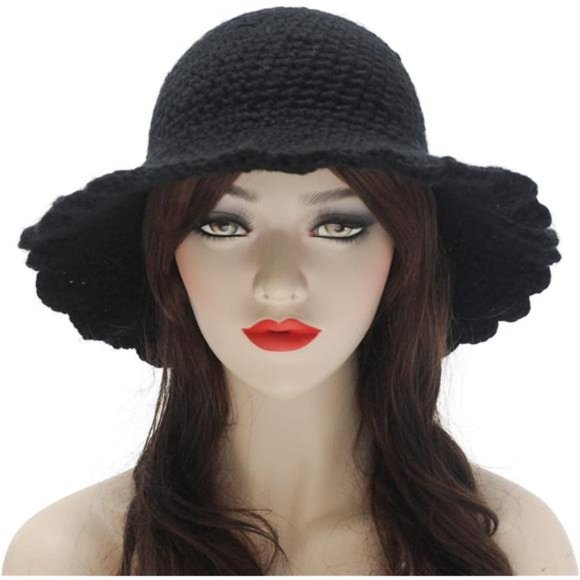 Women\'s Winter Bucket Hat Knit Cloche Hat Solid Color Warm Crochet Cap main image 4